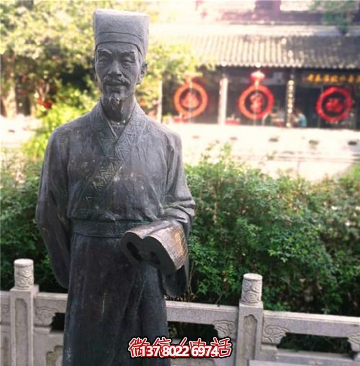 玻璃鋼仿古銅雕塑，為校園景區(qū)增添古代人物風采