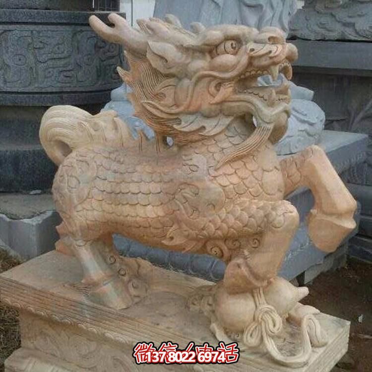 漢白玉獅子瑞獸石雕，給您的企業(yè)門前帶來吉祥福氣