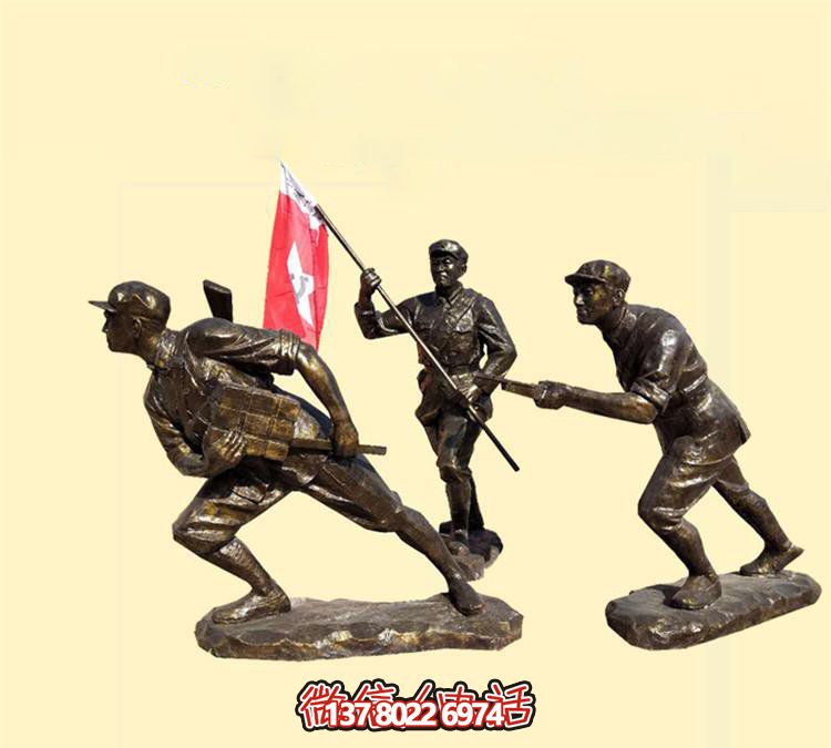 玻璃鋼八路軍雕塑，創(chuàng)意奔跑廣場裝飾