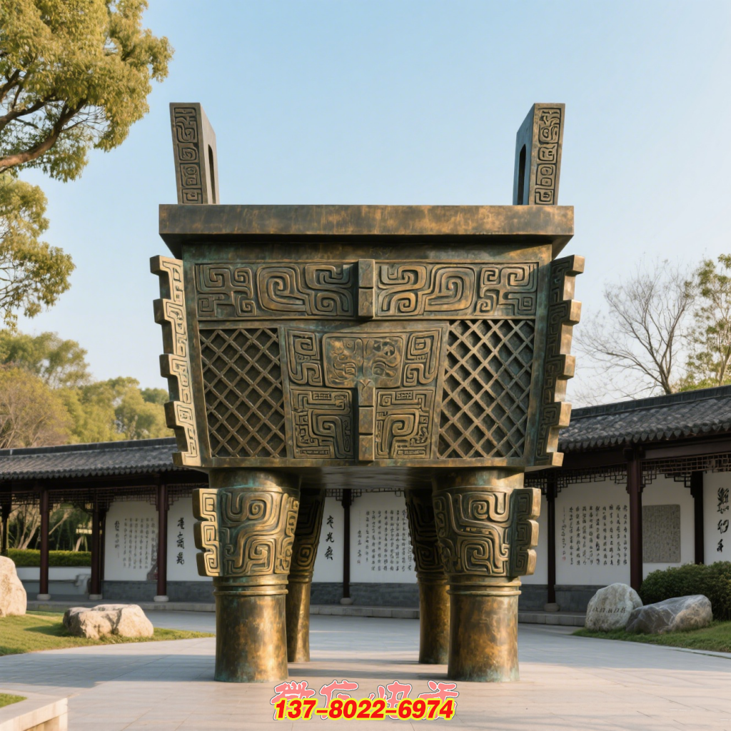 古韻傳承 —— 青銅鼎式景觀銅雕金屬雕塑 古韻傳承 —— 青銅鼎式景觀銅雕金屬雕塑